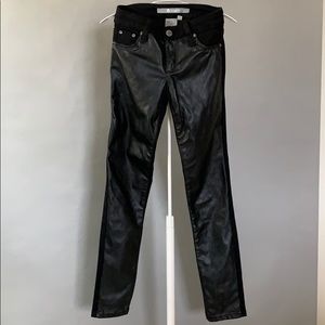 Tractor jeans black with pleather